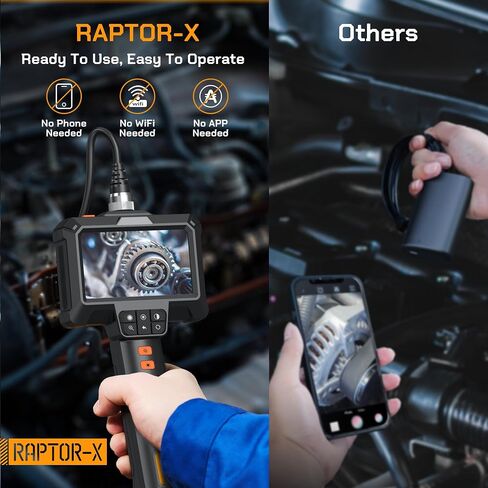 كاميرا منظار Raptor-X مزودة بإضاءة، وكاميرا منظار مفصلية بدقة 1080 بكسل عالية الدقة مع ضوء، وكاميرا مجاري بشاشة IPS مقاس 4.3 بوصات مع 8 مصابيح قابلة للتعديل، وكاميرا فحص IP67 in Saudi Arabia