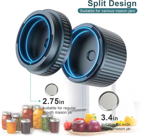 M12 Auto Stop Electric Mason Jar Vacuum Sealer - 2026 Upgrade Smart Jar Vacuum Sealer for Mason Jars with Wide and Regular 2500mAh Battery Portable Mason Jar Sealer Machine Kit in Saudi Arabia