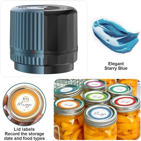 M12 Auto Stop Electric Mason Jar Vacuum Sealer - 2026 Upgrade Smart Jar Vacuum Sealer for Mason Jars with Wide and Regular 2500mAh Battery Portable Mason Jar Sealer Machine Kit in Saudi Arabia