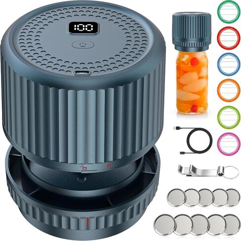 M12 Auto Stop Electric Mason Jar Vacuum Sealer - 2026 Upgrade Smart Jar Vacuum Sealer for Mason Jars with Wide and Regular 2500mAh Battery Portable Mason Jar Sealer Machine Kit in Saudi Arabia