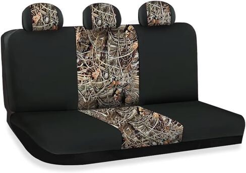 CarsCover Real Black Camo Seat Covers Maple Forest Tree Leaf Pattern Camouflage for Auto Truck Car SUV Hunter Style Seat Cover (9pc Black Camo Low Back) in Saudi Arabia
