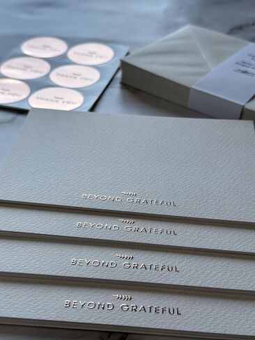 RUN2PRINT 36 Pack Dusty Blue Elegant Foiled Thank You Cards with Envelopes and 36 Peel and Seal Stickers in Saudi Arabia