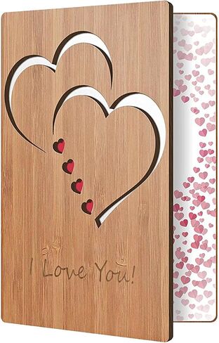 HeartSpace | Pop Up Christmas Cards | Handmade Sustainable Bamboo 3D Christmas Cards | Unique Christmas & Holiday Cards | Memorable Wooden Keepsake | Christmas Cards with Envelopes | Merry Christmas in Saudi Arabia