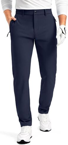 Men's Golf Pants - 30"/32"/34" Slim Fit Stretch Lightweight Dress Pants for Men with Zipper Pockets Casual Work in Saudi Arabia