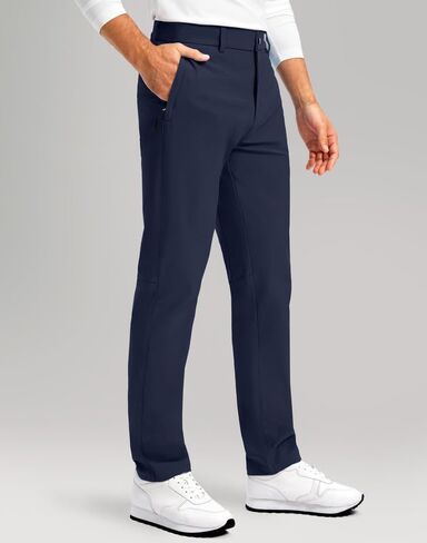 Men's Golf Pants - 30"/32"/34" Slim Fit Stretch Lightweight Dress Pants for Men with Zipper Pockets Casual Work in Saudi Arabia