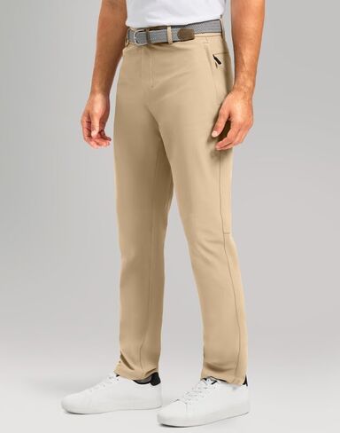 Men's Golf Pants - 30"/32"/34" Slim Fit Stretch Lightweight Dress Pants for Men with Zipper Pockets Casual Work in Saudi Arabia