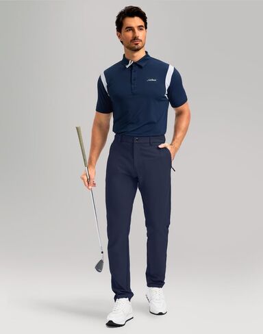 Men's Golf Pants - 30"/32"/34" Slim Fit Stretch Lightweight Dress Pants for Men with Zipper Pockets Casual Work in Saudi Arabia