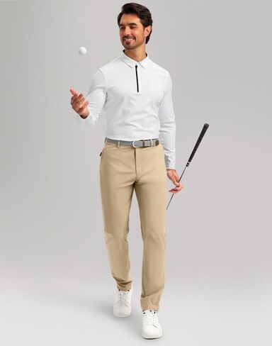 Men's Golf Pants - 30"/32"/34" Slim Fit Stretch Lightweight Dress Pants for Men with Zipper Pockets Casual Work in Saudi Arabia