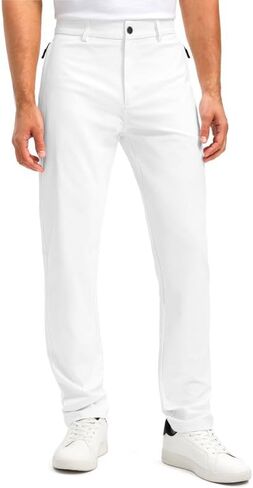 Men's Golf Pants - 30"/32"/34" Slim Fit Stretch Lightweight Dress Pants for Men with Zipper Pockets Casual Work in Saudi Arabia