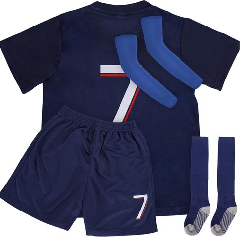 Soccer Jersey Kids No.7 Boys Girls Football Jersey Football Training Uniforms Youth Sport Jersey T-Shirt Shorts Set in Saudi Arabia