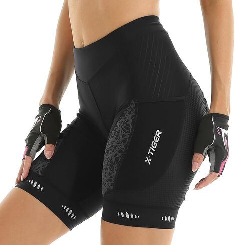 X-TIGER المرأة شورت الدراجة 5D وسادة الوسائد ركوب الدراجات الطريق ركوب الدراجات UPF 50 + جيوب دراجة السراويل الإناث in Kuwait
