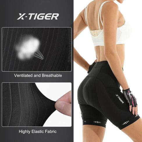 X-TIGER المرأة شورت الدراجة 5D وسادة الوسائد ركوب الدراجات الطريق ركوب الدراجات UPF 50 + جيوب دراجة السراويل الإناث in Kuwait