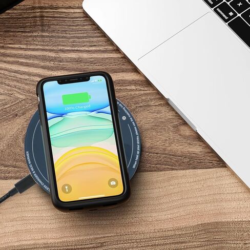 كوب سيراميك ذاتي التسخين من APEKX - 130 درجة فهرنهايت / 55 درجة مئوية تحكم مثالي في درجة الحرارة، قاعدة شحن لاسلكية للهاتف بقدرة 15 وات - سعة 12.8 أونصة سائلة/380 مل مع USB-C (بحري عميق) in Kuwait