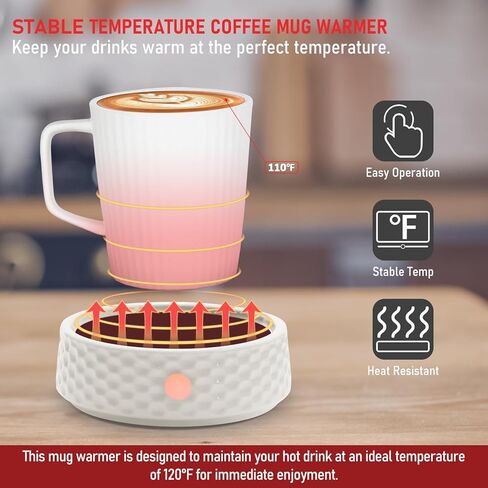 لوحة تسخين كوب القهوة، لوحة تسخين شموع سيراميك كهربائية كبيرة لشموع البرطمان، لوحة تسخين كوب القهوة لتسخين كوب القهوة للمكتب المنزلي، المشروبات، الحليب، الشاي، لوحة تسخين الشوكولاتة الساخنة (بدون كوب) in Kuwait