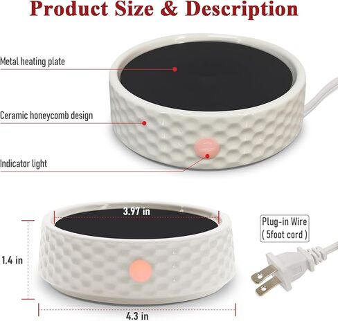 لوحة تسخين كوب القهوة، لوحة تسخين شموع سيراميك كهربائية كبيرة لشموع البرطمان، لوحة تسخين كوب القهوة لتسخين كوب القهوة للمكتب المنزلي، المشروبات، الحليب، الشاي، لوحة تسخين الشوكولاتة الساخنة (بدون كوب) in Kuwait