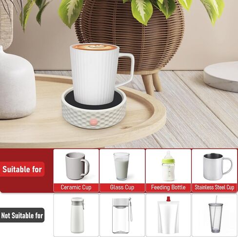 لوحة تسخين كوب القهوة، لوحة تسخين شموع سيراميك كهربائية كبيرة لشموع البرطمان، لوحة تسخين كوب القهوة لتسخين كوب القهوة للمكتب المنزلي، المشروبات، الحليب، الشاي، لوحة تسخين الشوكولاتة الساخنة (بدون كوب) in Kuwait