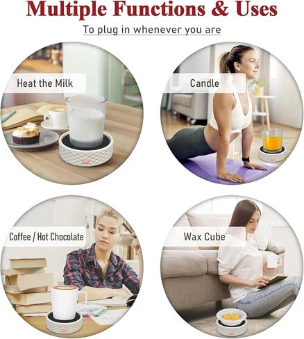 لوحة تسخين كوب القهوة، لوحة تسخين شموع سيراميك كهربائية كبيرة لشموع البرطمان، لوحة تسخين كوب القهوة لتسخين كوب القهوة للمكتب المنزلي، المشروبات، الحليب، الشاي، لوحة تسخين الشوكولاتة الساخنة (بدون كوب) in Kuwait
