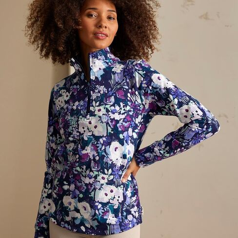 سويت شيرت نسائي من Vera Bradley بسحاب ربع تيري فرنسي مع جيوب (نطاق مقاسات ممتدة) in Saudi Arabia