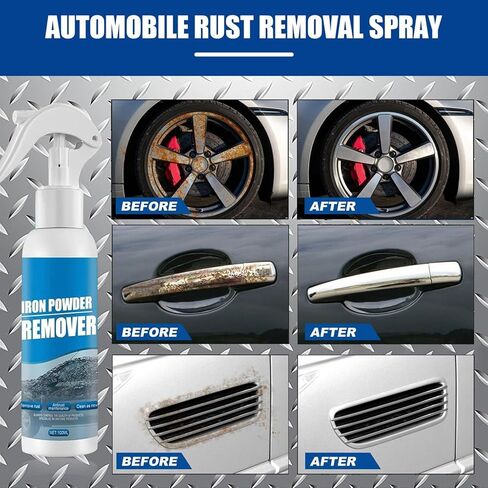 Ouhoe Iron Powder Remover, 2024 New Ouhoe Car Rust Removal Spray,Car Rust Remover Spray Metal Surface Chrome Paint Car Cleaning,for Rust Removal of Various Metals(2PCS*100ml) in Kuwait