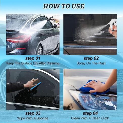 Ouhoe Iron Powder Remover, 2024 New Ouhoe Car Rust Removal Spray,Car Rust Remover Spray Metal Surface Chrome Paint Car Cleaning,for Rust Removal of Various Metals(2PCS*100ml) in Kuwait