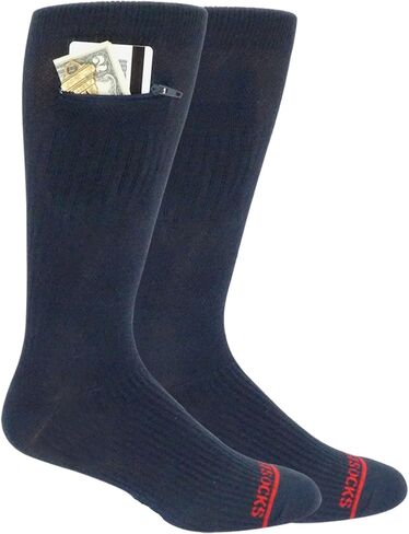 Compression Crew Socks - Anti pickpocket Zipper Socks with Pockets - 9mmHg - 12mmHg Light Compression in Saudi Arabia