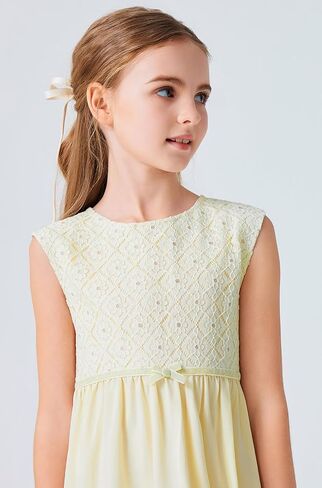 Girls Elegant Lace Dress Loose Formal Dress for Party Wedding Birthday Church 6-12 Years Old in Kuwait