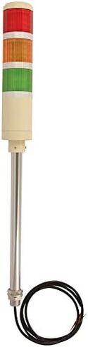Signaworks 3 Stack Super Bright LED Tower Light, 110VAC, Steady On, Red/Amber/Green, 12 inch Threaded Pole, Right Angle Bracket, 5 Foot Bare Wire Leads (NO Power Cord OR Controls Included) in Saudi Arabia