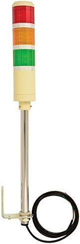 Signaworks 3 Stack Super Bright LED Tower Light, 110VAC, Steady On, Red/Amber/Green, 12 inch Threaded Pole, Right Angle Bracket, 5 Foot Bare Wire Leads (NO Power Cord OR Controls Included) in Saudi Arabia