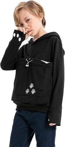 Boys Girls Cat Pouch Hoodie - Kitten Puppy Carrier Holder Sweatshirt Long Sleeve Cat Ear Pullover Tops in Saudi Arabia