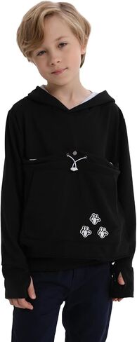 Boys Girls Cat Pouch Hoodie - Kitten Puppy Carrier Holder Sweatshirt Long Sleeve Cat Ear Pullover Tops in Saudi Arabia