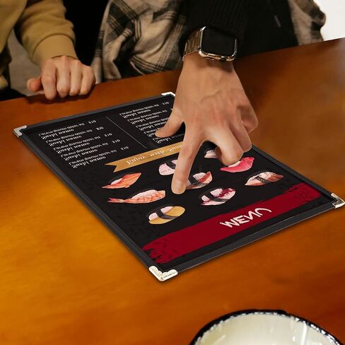 WeChef 30 حزمة أغطية قائمة المطاعم 8.5 × 11 صفحة واحدة 2 عرض شفاف لقائمة المطاعم حامل أسود in Kuwait