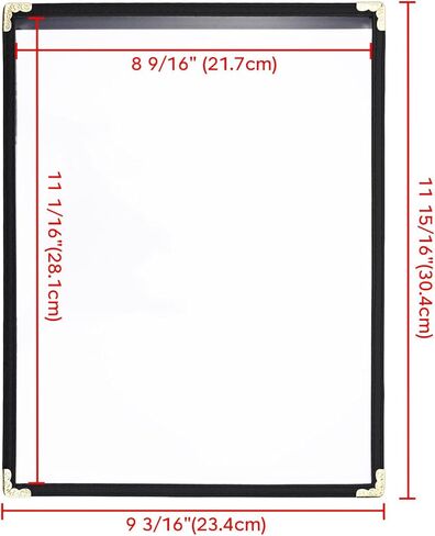 WeChef 30 حزمة أغطية قائمة المطاعم 8.5 × 11 صفحة واحدة 2 عرض شفاف لقائمة المطاعم حامل أسود in Kuwait