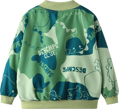 سترة رقيقة بطبعة ديناصور كارتوني للأطفال الصغار الصغار بأكمام طويلة وسترة بيسبول خفيفة الوزن للأعمار من 1 إلى 7 سنوات in Kuwait