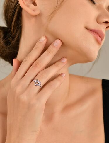 YL Infinity Love Knot Heart Promise Ring 925 Sterling Silver Birthstone Anniversary Band Jewelry for Women in Saudi Arabia