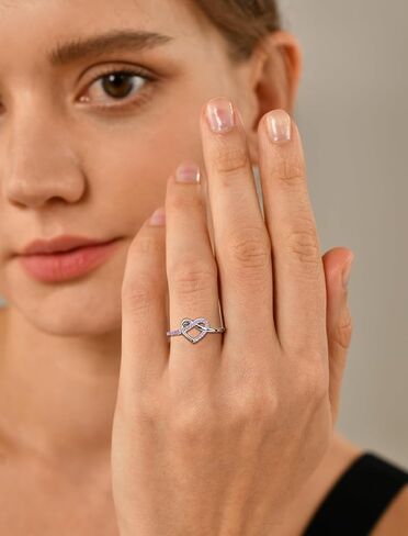 YL Infinity Love Knot Heart Promise Ring 925 Sterling Silver Birthstone Anniversary Band Jewelry for Women in Saudi Arabia
