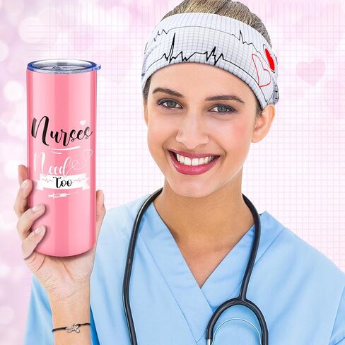 6 Pcs Nurses Gifts Nursing Graduation Gifts for Nurse Work Bags for Women, Nurses Bag, Tumbler, Cosmetic Bag, Badge Reel, Bracelet, Headband for Nurse Accessories Nurse Appreciation Gift, Pink in Saudi Arabia
