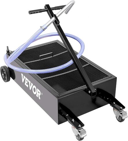 VEVOR Low Profile Oil Drain Pan, 20 Gal Oil Drain Pan with Pump, Oil Change Pan with 180W Electric Pump, 8.2ft Hose & Folding Handle, Rolling Oil Drain Cart for Trucks, Buses, RVs in Saudi Arabia