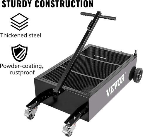 VEVOR Low Profile Oil Drain Pan, 20 Gal Oil Drain Pan with Pump, Oil Change Pan with 180W Electric Pump, 8.2ft Hose & Folding Handle, Rolling Oil Drain Cart for Trucks, Buses, RVs in Saudi Arabia