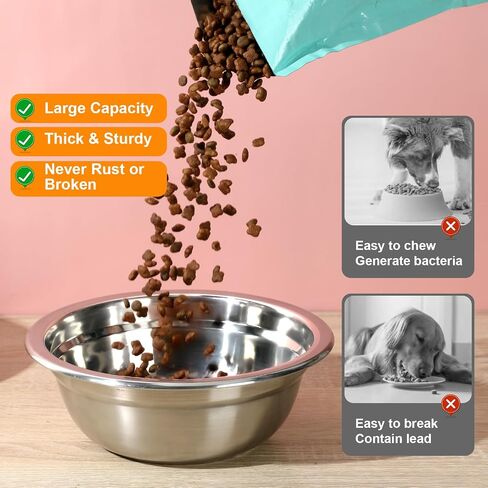 2 Pack 6 Cups 8" Stainless Steel Dog Bowls 50oz Thickened Durable Replacement Dog Food Bowls for Food and Water, Fit for COMESOON Dog Bowl Stand DB-B01/DB-B03 in Saudi Arabia