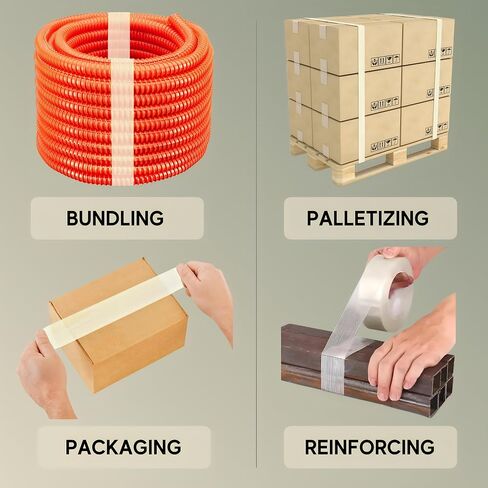 Buck Strapping Tape 2 Inch x 30 Yds (90ft) - 5.5Mil Thickness, Heavy Duty Industrial Grade Mono Directional Fiberglass Reinforced Filament Tape with Synthetic PET Adhesive for Bundling & Palletizing in Saudi Arabia