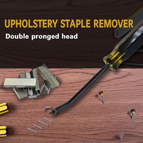 Upholstery Staple Remover Tool Staple Remover Heavy Duty,Upholstery Tools with Double Pronged Head for Removing Nails, Staples and Tacks in Saudi Arabia
