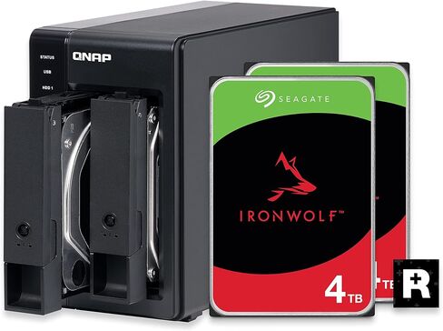 QNAP 4 Bay DAS (USB Type-C) with 12TB Storage Capacity, Preconfigured RAID 5 Seagate IronWolf HDD Bundle (TR-004-44ST-US) in Saudi Arabia