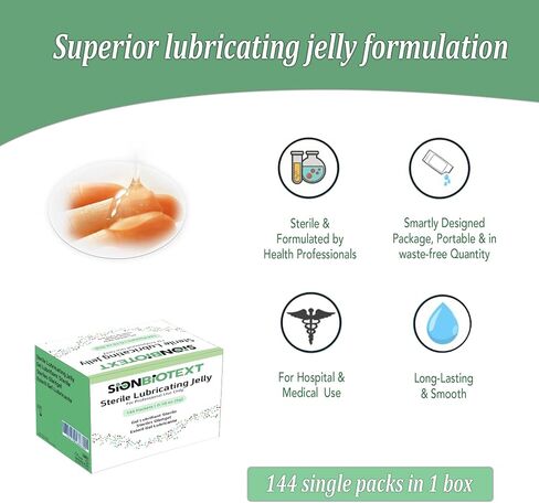 Water-Based Lubricant, Professional Lube in Single Packets for Hospitals and Clinics Use, Lubricating Jelly Smooth Consistency, Non-Staining, Sterile lube 144 Packs per Box (5g Each) in Saudi Arabia