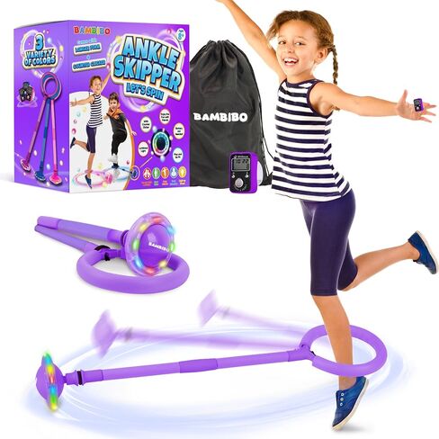 Skip It with Counter for Kids - Longer Foam Padding | Mesh Bag for Storage | Ankle Skip Ball for Kids | Foldable Colorful Flash Wheel | Easter Gifts for Kids Age 5 6 7 8 9 10 Years in Saudi Arabia