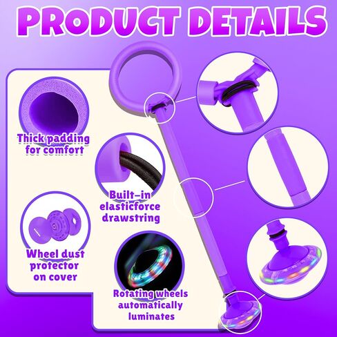 Skip It with Counter for Kids - Longer Foam Padding | Mesh Bag for Storage | Ankle Skip Ball for Kids | Foldable Colorful Flash Wheel | Easter Gifts for Kids Age 5 6 7 8 9 10 Years in Saudi Arabia