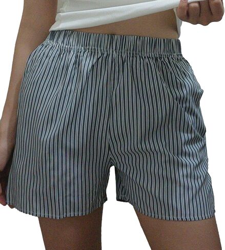 النساء منامة السراويل Y2k منقوشة مرونة الخصر الملاكم Pj قيعان عارضة صالة النوم السراويل in Kuwait