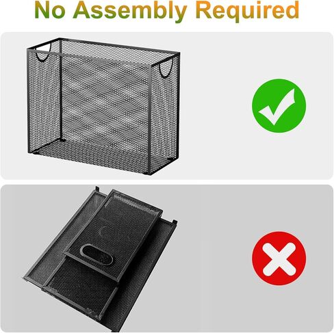 Hanging File Organizer with 5 Hanging Folders for Desk, Metal Mesh File Storage Box, Desk File Holder Folder for Office&School, No Assembly Required, Black in Kuwait