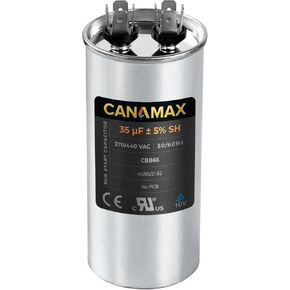 Canamax Premium 35 MFD uf ± 5% MFD 370 V VAC أو 440 فولت محرك متعدد الأغراض يعمل بمكثف دائري - متوافق مع مكيف الهواء أو مكثف المضخة الحرارية in Kuwait