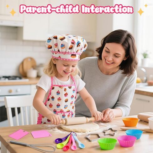 Lovestown Kids Cooking and Baking Tets ، 32pcs Kids Chef Hat and Apron Play Play Toys for Toddler Gift in Saudi Arabia