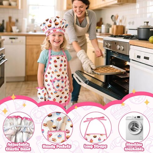 Lovestown Kids Cooking and Baking Tets ، 32pcs Kids Chef Hat and Apron Play Play Toys for Toddler Gift in Saudi Arabia
